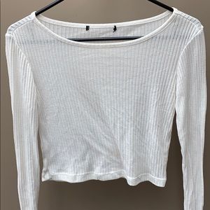 White long sleeve crop top